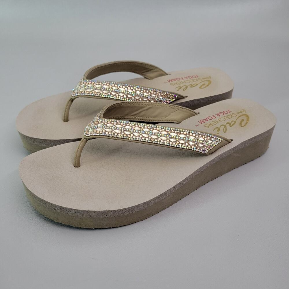 SKECHERS Women's Cali Vinyasa Glory Day Flip-Flop Thong Athletic Sandals Size 10
